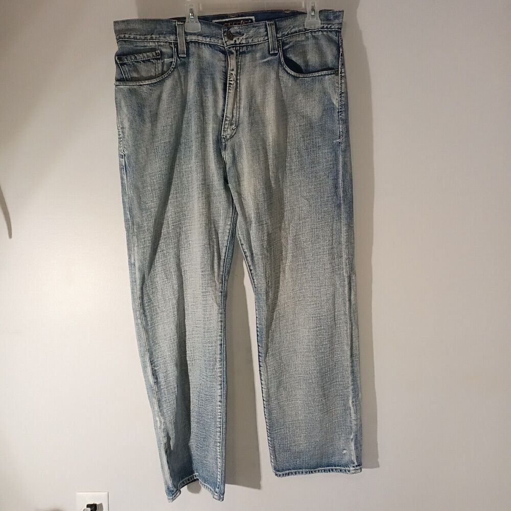 Levis 569 Jeans Men's 40x32 Blue Light Wash Denim Loose Straight